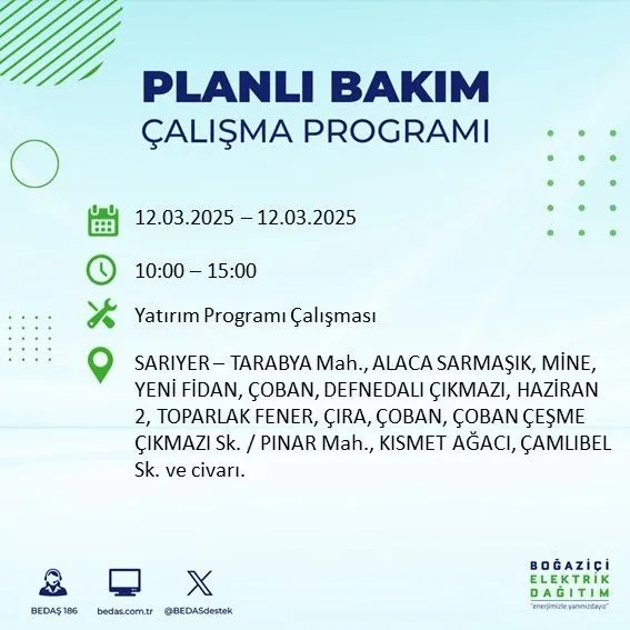 BEDAŞ açıkladı! İstanbul'da bugün elektrik kesintisi yaşanacak ilçeler! 12 Mart Çarşamba hangi mahalle ve sokaklar etkilenecek? - Resim: 36