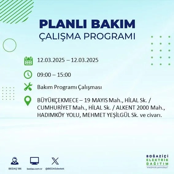 BEDAŞ açıkladı! İstanbul'da bugün elektrik kesintisi yaşanacak ilçeler! 12 Mart Çarşamba hangi mahalle ve sokaklar etkilenecek? - Resim: 48