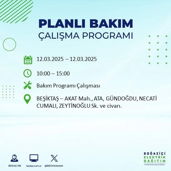 BEDAŞ açıkladı! İstanbul'da bugün elektrik kesintisi yaşanacak ilçeler! 12 Mart Çarşamba hangi mahalle ve sokaklar etkilenecek? - Resim: 9