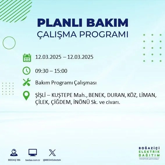 BEDAŞ açıkladı! İstanbul'da bugün elektrik kesintisi yaşanacak ilçeler! 12 Mart Çarşamba hangi mahalle ve sokaklar etkilenecek? - Resim: 40