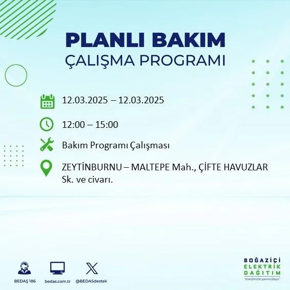 BEDAŞ açıkladı! İstanbul'da bugün elektrik kesintisi yaşanacak ilçeler! 12 Mart Çarşamba hangi mahalle ve sokaklar etkilenecek? - Resim: 41