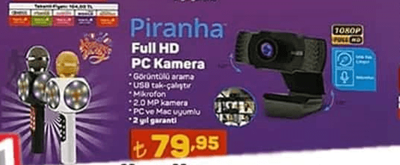 A101 16 Haziran kataloğunda indirim rüzgarı! Piranha gaming kulaklık, klavye, mouse, mousepad, Full HD PC kamera - Resim: 4
