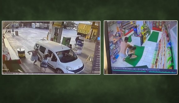 Akaryakıt istasyonunda kabus anları! Tanımadığı adamdan dakikalarca dayak yedi! O anlar kamerada