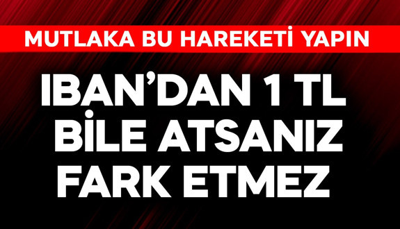IBAN'dan 1 TL bile atsanız fark etmez! Mutlaka bu hareketi yapın