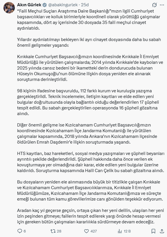 7 parçaya böldüler 10 yıl saklamışlardı! 2 faili meçhul cinayet daha aydınlatıldı: Bakan Gürlek açıkladı - Resim : 4