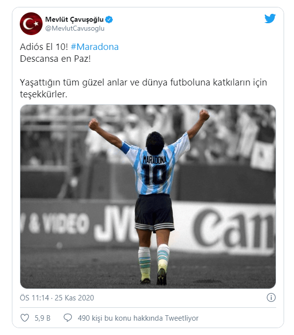 Ünlü isimler ve Spor camiasından Maradona paylaşımları! - Resim: 1