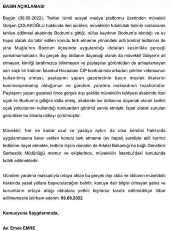 Gülşen'in Bodrum'da olduğu iddia edilmişti! Avukatından ilk açıklama - Resim : 1