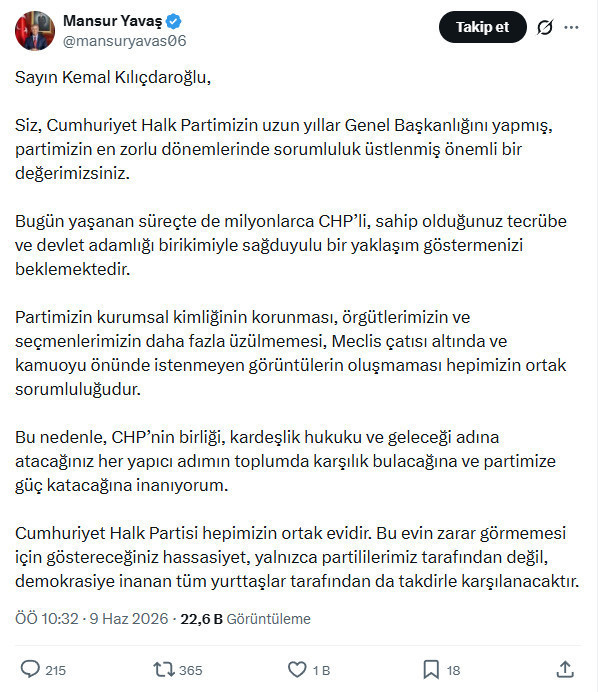 CHP'de grup toplantısına saatler kala düğüm nasıl çözülecek? Mansur Yavaş'tan Kılıçdaroğlu'na sağduyu çağrısı - Resim : 1