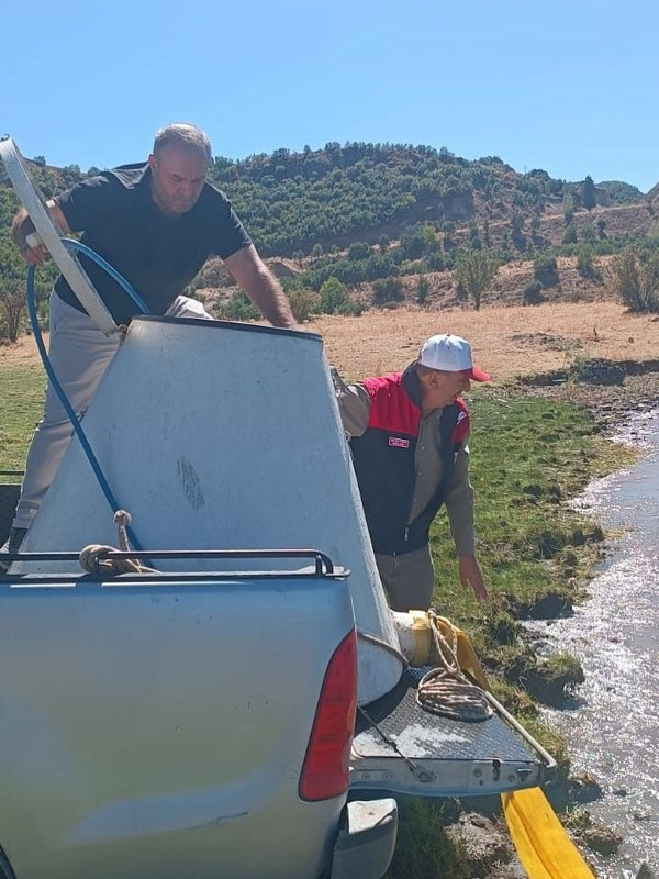 Elazığ'da balıklar suyla buluştu! Hepsi aynı anda etrafa dağıldı - Resim: 1