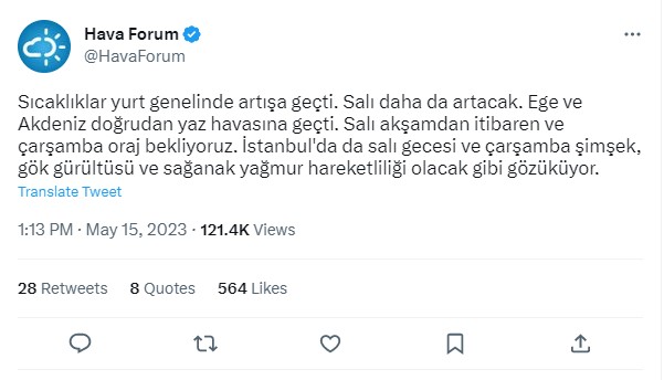 İstanbul'da Bahçelievler, Bakırköy, Küçükçekmece, Avcılar, Büyükçekmece ve Zeytinburnu'na 16-17 Mayıs uyarısı - Resim : 1