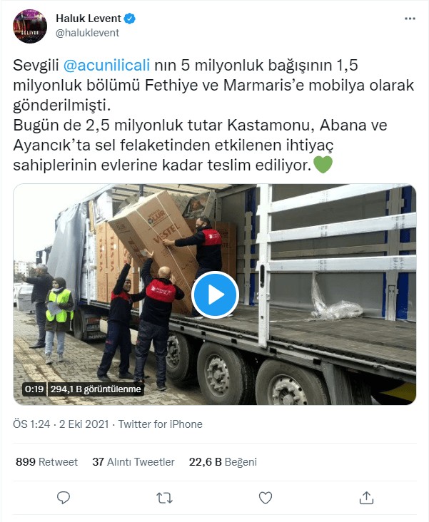 Haluk Levent, Acun Ilıcalı'nın 5 milyonluk bağışının nereye gittiğini açıkladı - Resim : 1