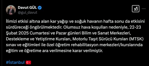 Vali Gül duyurdu: İstanbul'da sınav ve kurslarla ilgili yeni karar! - Resim : 1