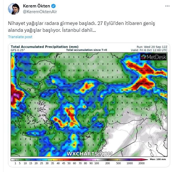 Türkiye'nin tümü İstanbul, Kocaeli, Sakarya, Adana, Mersin dahil büyük müjde geldi. Radara girmeye başladı, 27 Eylül'den sonra geliyor - Resim : 1