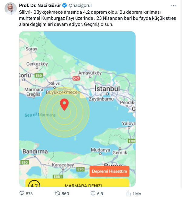 Büyükçekmece'deki deprem sonrası Naci Görür'den açıklama: Stres değişimi var - Resim : 2