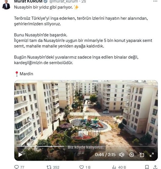 Nusaybin'de terör sonrası yeni başlangıç! 5 bin konutla tarihi dönüşüm! Bakan Murat Kurum paylaştı - Resim : 3
