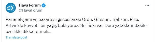 Pazar akşamı ve pazartesi gecesi arası Ordu, Giresun, Trabzon, Rize, Artvin'de bekleniyor. Herkes şimdi öğrenirse güzel olacak - Resim : 1