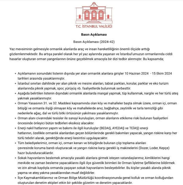 İstanbul'da ormanlık alanlara girişler yasaklandı - Resim : 1