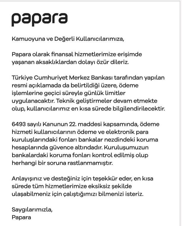 Papara'da hesabı olanlar dikkat! Kayyum atanan Papara'dan açıklama geldi! - Resim : 3