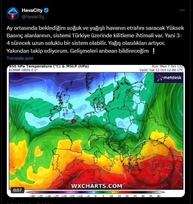 Türkiye'ye doğru geliyor 3-4 gün kalacak. Üzerimizde kilitlenecek - Resim : 1