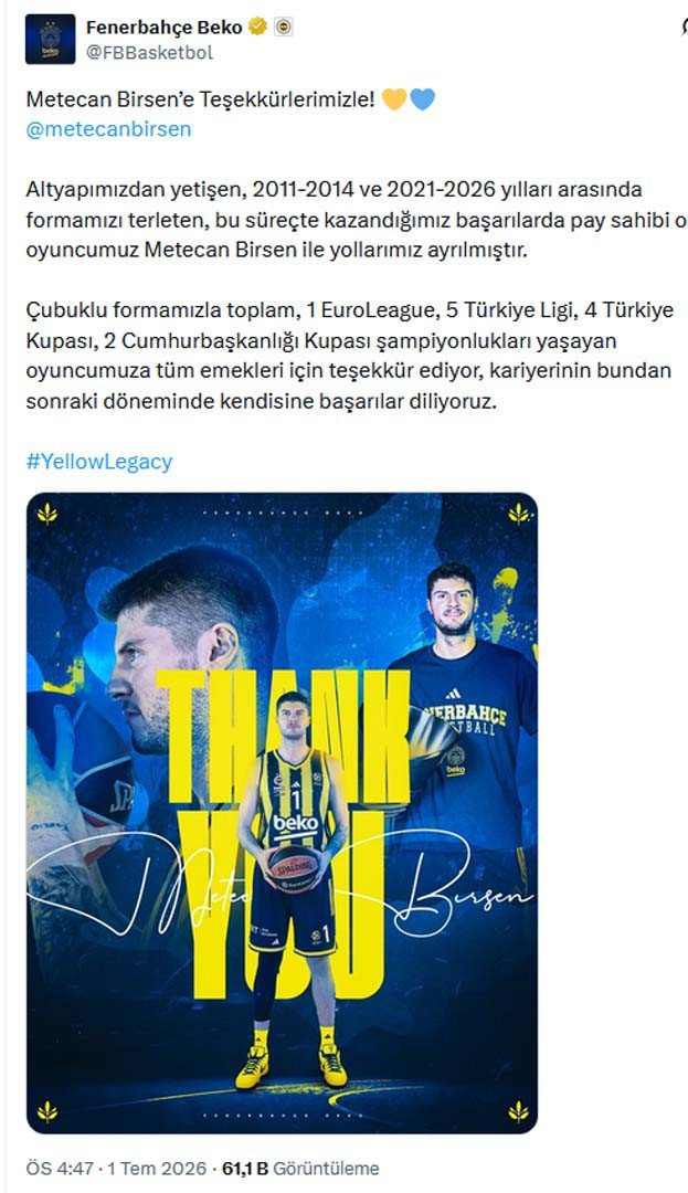 Resmi açıklama geldi! Fenerbahçe Beko’da 2 yıldızla yollar ayrıldı - Resim : 1