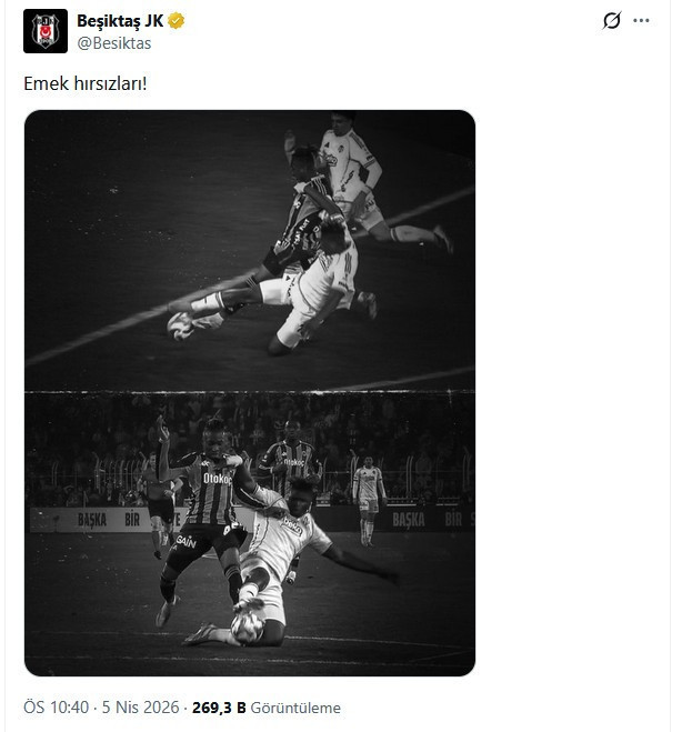 Fenerbahçe maçı sonrası olay paylaşım! Beşiktaş’tan penaltı kararına çok sert tepki - Resim : 2