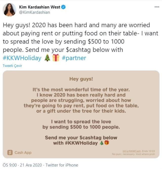 Kim Kardashian bin takipçisine 500 dolar gönderecek! - Resim: 2