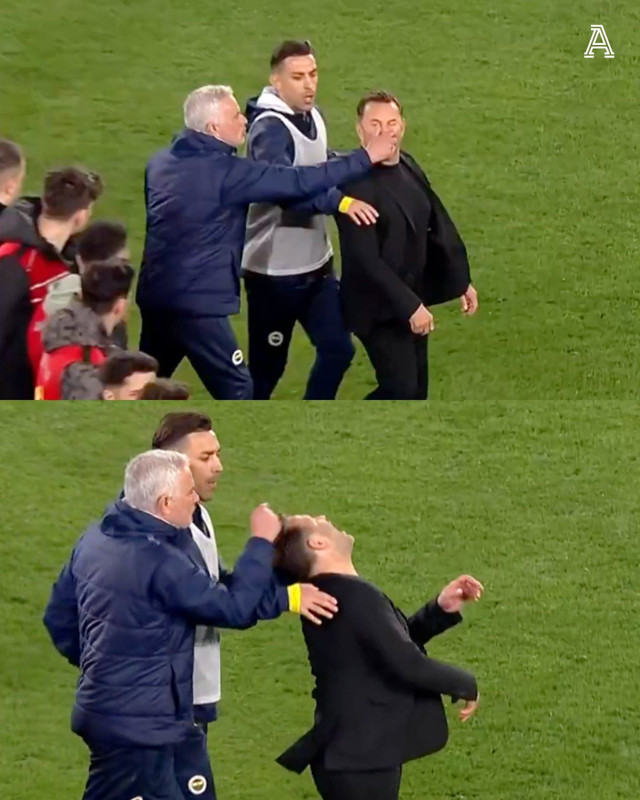 Dünya konuştu, sosyal medyada gündem oldu! Mourinho’nun Okan Buruk’un burnunu sıkması ses getirdi! “Çılgın bir an, kontrolünü kaybetti” - Resim: 17