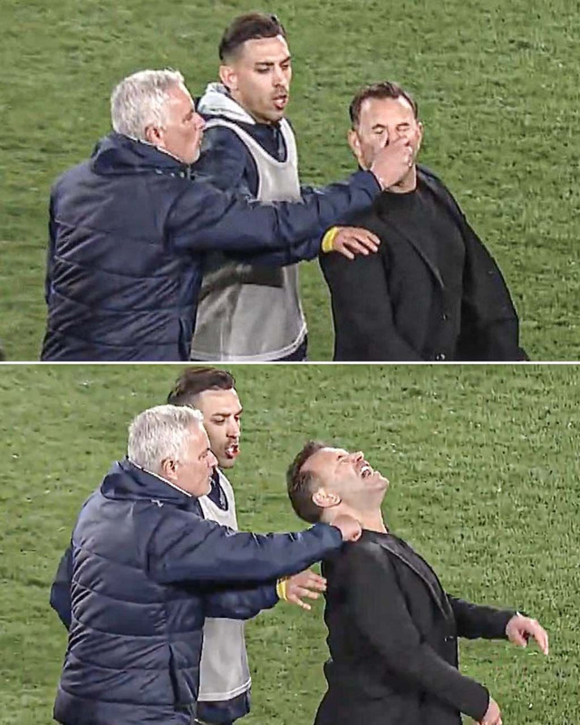 Dünya konuştu, sosyal medyada gündem oldu! Mourinho’nun Okan Buruk’un burnunu sıkması ses getirdi! “Çılgın bir an, kontrolünü kaybetti” - Resim: 2
