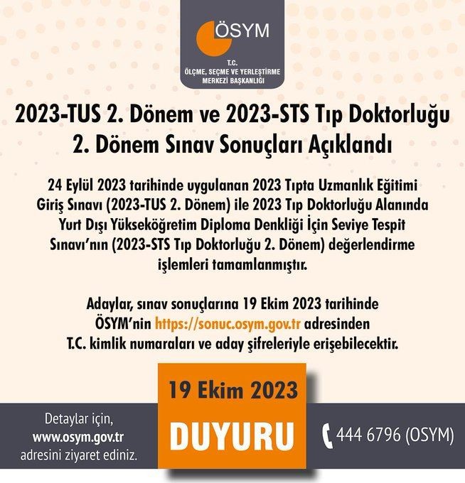 TUS SONUÇLARI SORGULAMA EKRANI: ÖSYM ile Tıpta Uzmanlık Eğitimi Giriş Sınavı sonuçlarına nasıl bakılır, nereden öğrenilir? - Resim: 3