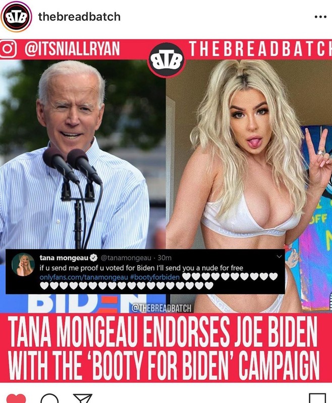 YouTuber Tana Mongeau, Joe Biden'a oy verene çıplak fotoğraf gönderecek - Resim: 2