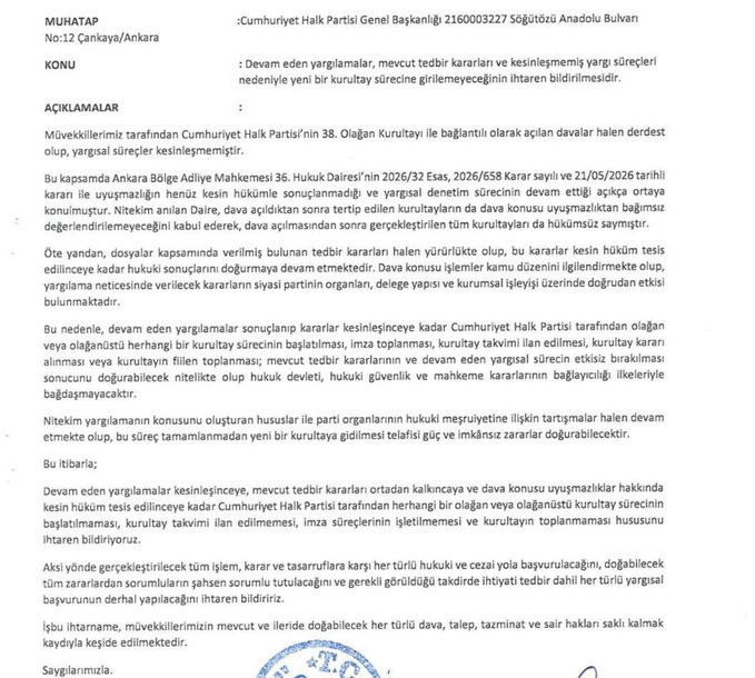 CHP’de Kurultay tartışması: Delegeler Genel Merkez’e ihtar çekti - Resim : 1