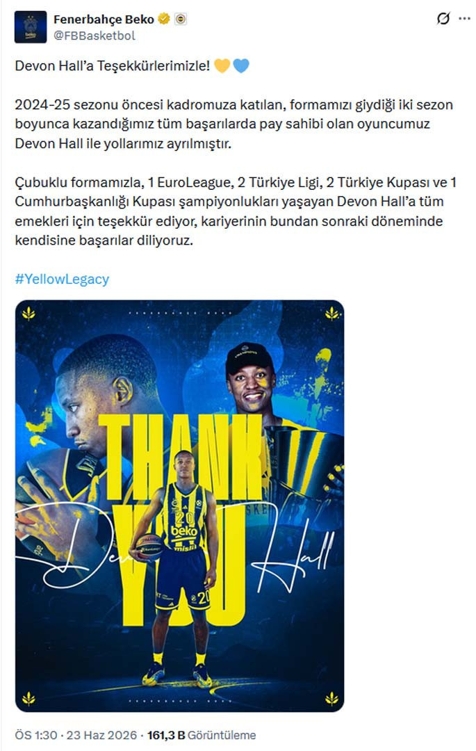 Yaprak dökümü başladı! Fenerbahçe Beko iki ayrılığı resmen duyurdu - Resim : 1