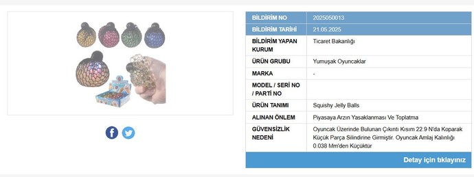 Anne babalar dikkat! Oyuncakta sağlık tehdidi! Ürün toplatılıyor! - Resim : 1