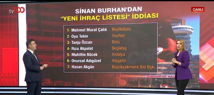 Sinan Burhan'dan tv100'de bomba iddia! İsim isim CHP'de yeni ihraç listesini açıkladı - Resim : 1