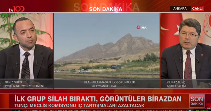 Adalet Bakanı Yılmaz Tunç'tan tarihi günde tv100'e özel açıklamalar! Silah yakma görüntülerini böyle yorumladı!  “Bugün kardeşliğimize vurulan hançer çıkarıldı" - Resim : 2