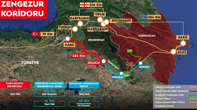 Zengezur Koridoru’nda tarihi adım! Türkiye'yi Asya'ya bağlayacak dev yatırım! İlk kazma cuma günü vurulacak - Resim : 1