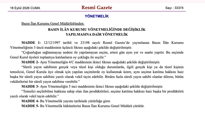 Basın İlan Kurumu’ndan iki kritik değişiklik! Kadro ve seçim kurallarında düzenleme: Basın kuruluşlarına yeni istihdam avantajı - Resim : 2