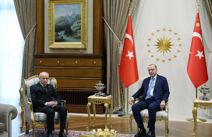 Ankara'da kritik zirve! Cumhurbaşkanı Erdoğan, Bah&ccedil;eli ile g&ouml;r&uuml;şt&uuml; - Resim : 1