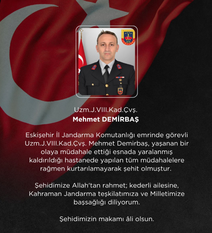 Eskişehir’de silahlı çatışma! Bir jandarma personeli şehit oldu - Resim : 1