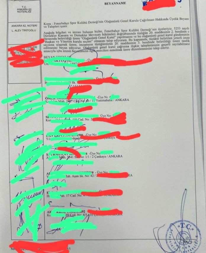 Fenerbahçe'de sıcak saatler! Olağanüstü seçim için harekete geçildi! 1000'lerce üye resmi imza veriyor - Resim : 1
