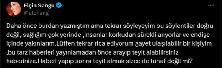 Elçin Sangu'dan sağlık durumuyla ilgili açıklama! "Yakınlarım endişe içinde" diyerek sitem etti - Resim: 3