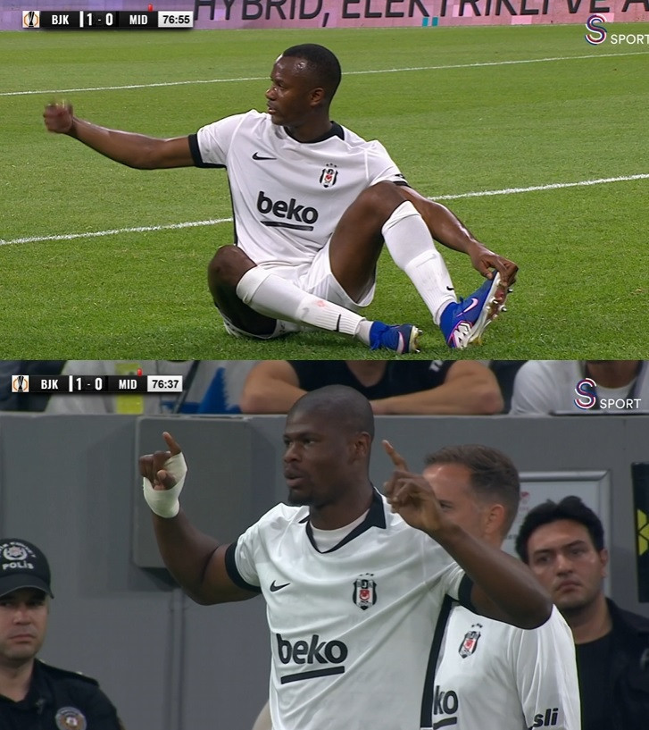 Beşiktaş’ta şok sakatlık! Yıldız isim maça devam edemedi - Resim : 1
