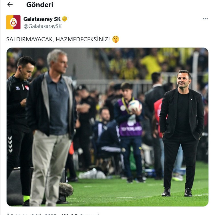 Galatasaray’dan Mourinho’nun Okan Buruk’a müdahalesine ilk tepki! Bu fotoğrafla cevap verdiler! - Resim : 1