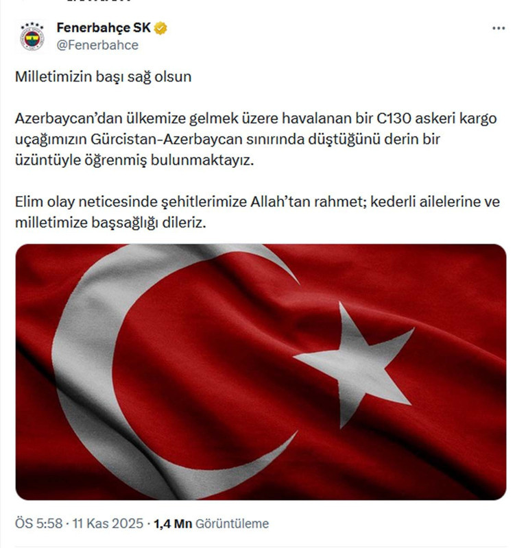 TFF ve 4 Büyükler’den şehitlerimiz için başsağlığı mesajı - Resim: 3