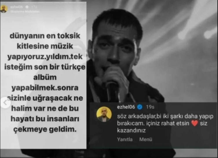 Türkçe Rap’te en çok dinlenen ünlü rapçi Ezhel, müziği bırakacağını açıkladı: "Siz kazandınız" - Resim : 1