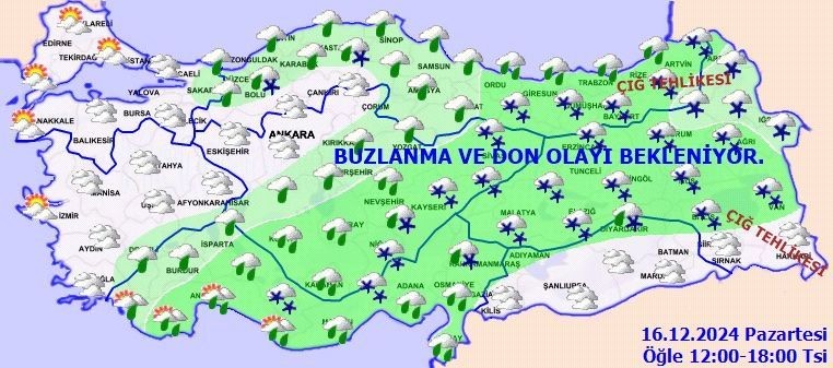 Meteoroloji'den uyarı: Kar, buzlanma, don ve çığ tehlikesine dikkat! İşte il il hava tahmin raporu - Resim: 1