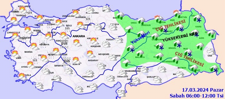 MGM 17 Mart hava durumu raporunu yayımladı: Bugün hava nasıl olacak? - Resim : 1