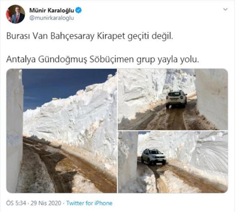 Antalya Valisi paylaştı: Metrelerce kar var! - Resim : 1