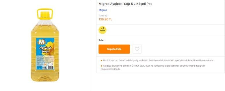 Gören gözlerine inanamadı! 5 LT ayçiçek yağında inanılmaz fiyat! Yetişen alıyor! - Resim : 1