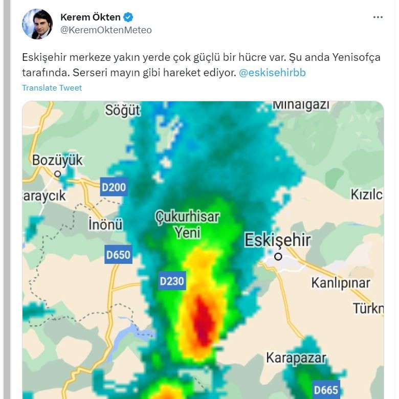 Eskişehir, Kütahya, Afyon, Bilecik, Bursa ve Isparta... Hepiniz çok dikkat edin... Serseri mayın gibi yola çıktı geliyor - Resim : 1